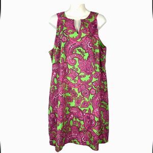 Like New Crown & Ivy Pink Green Paisley Sheath Dress